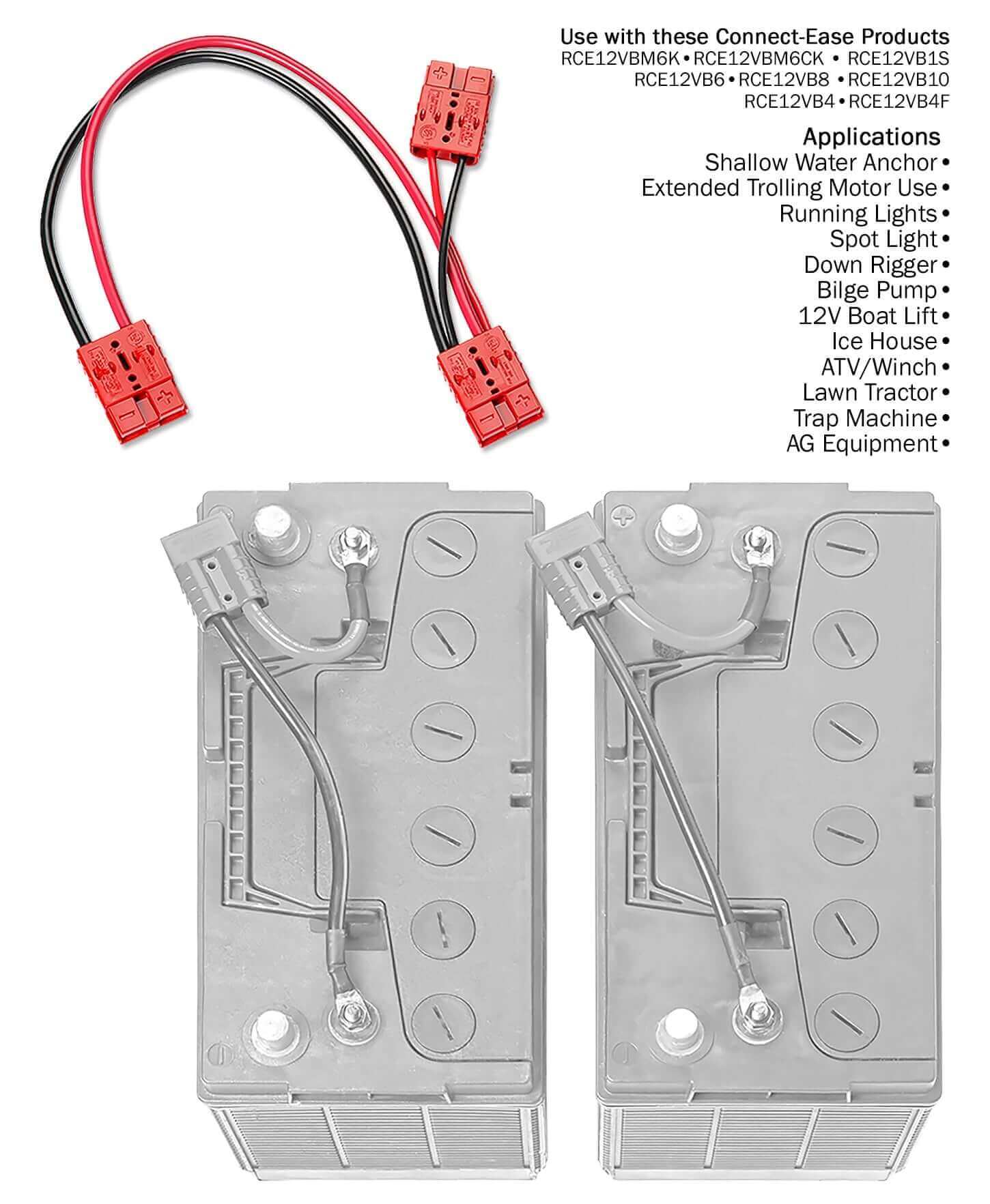 12 Volt Parallel Battery Connector (RCE12VBP) Lithium Compatible - Image 2