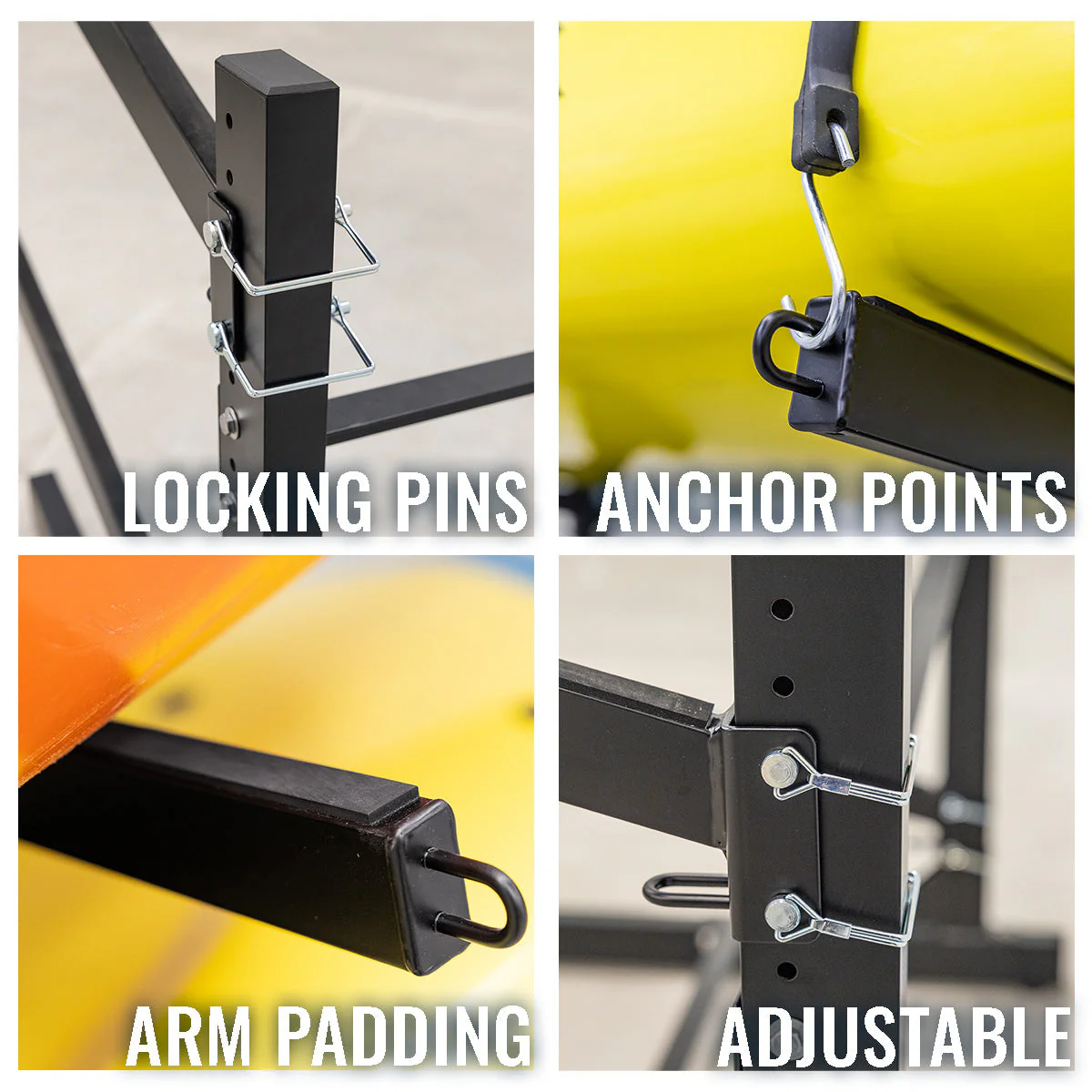 G-Watersport 3 Kayak & Canoe Rack | 3 Levels | Black - Image 6