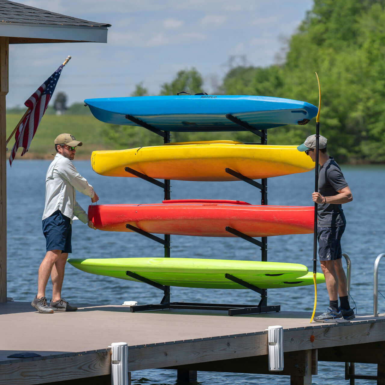 G-Watersport 4 Freestanding Kayak & Paddleboard Rack | Holds 4 Kayaks | Black - Image 4