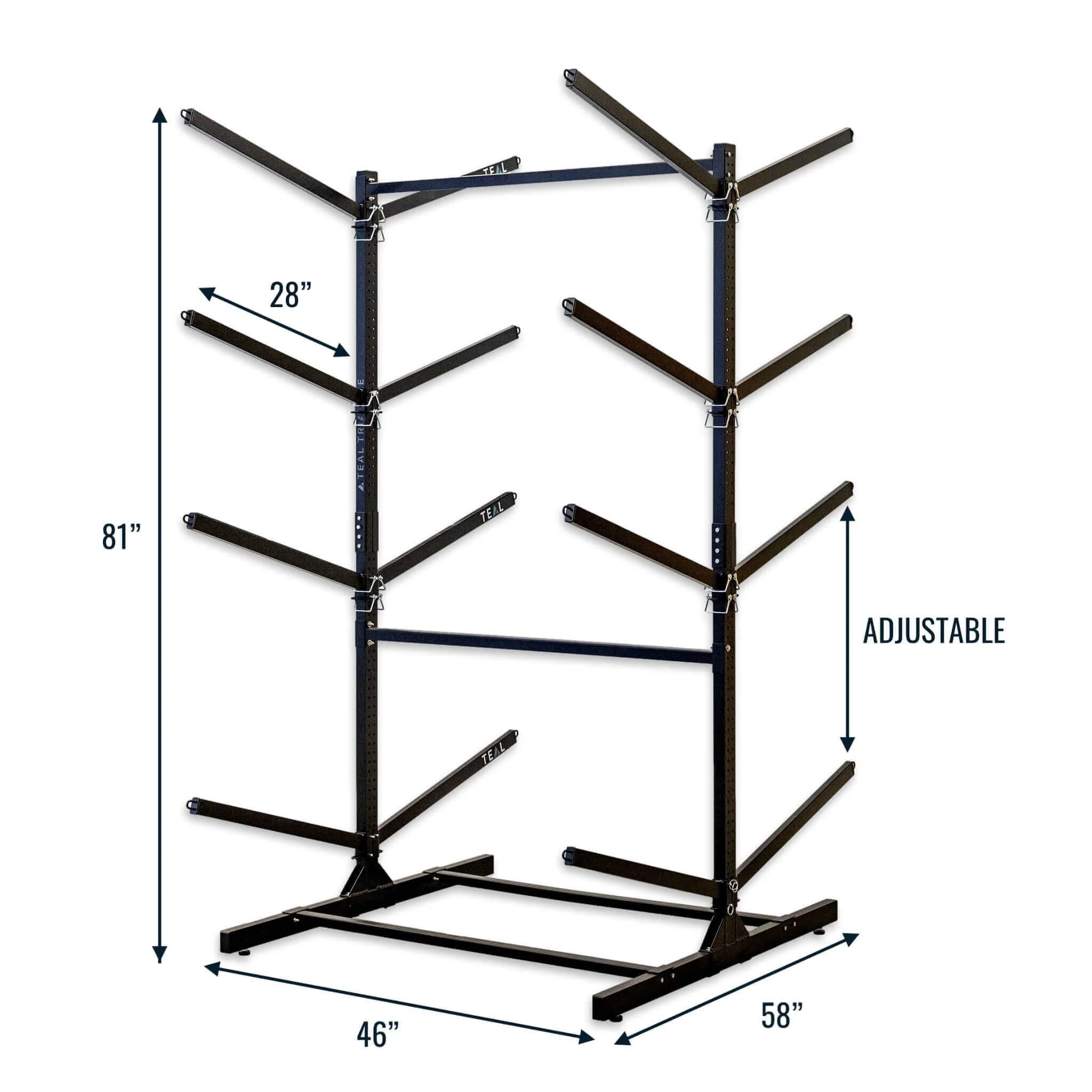 G-Watersport 8 Kayak & Canoe Rack | 8 Levels | Black - Image 4