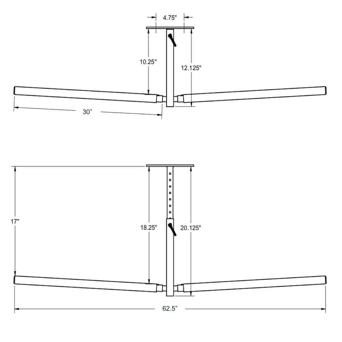 Hi-Port 2 | Kayak Adjustable Ceiling Storage Rack | Double | Holds 150 lbs - Image 6