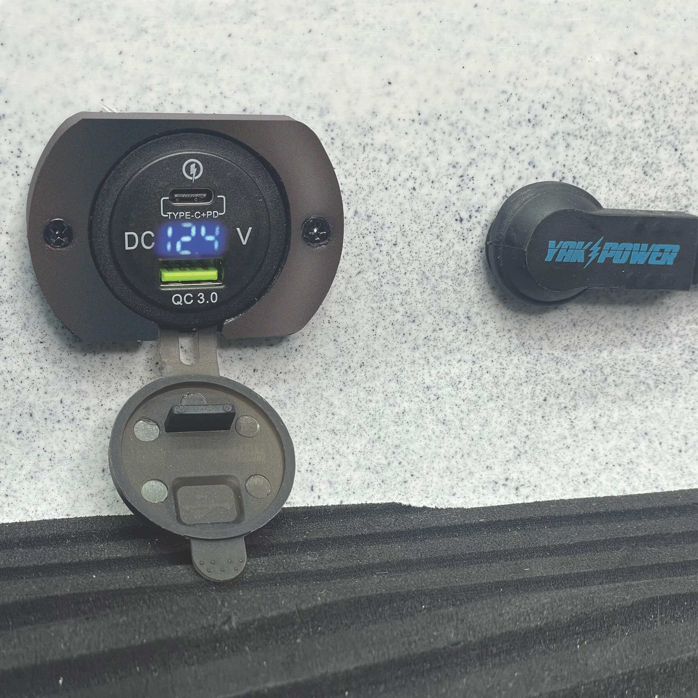 YP-UMP48 | Dual USB-C and USB QC3.0 Fast Charging Port with Voltmeter - Image 2